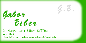 gabor biber business card